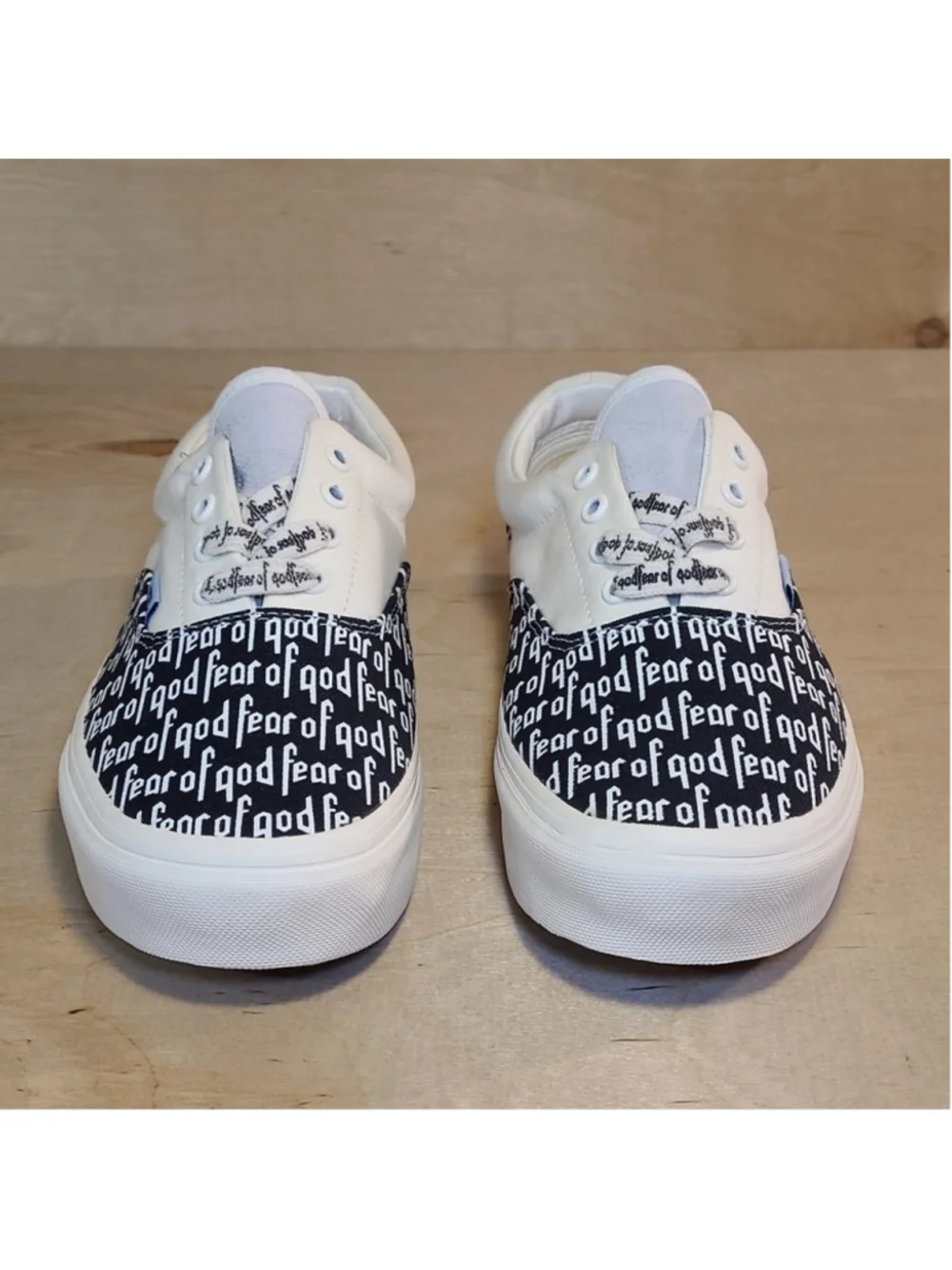 Vans Era X Fear Of God 95 Black White Canvas Shoes Size 4.5 Men's